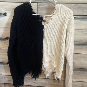 black and white sweater